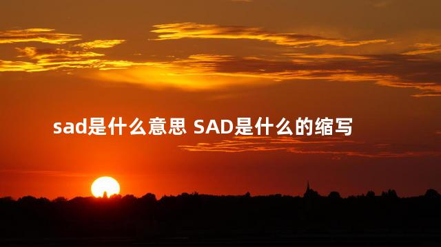 sad是什么意思 SAD是什么的缩写